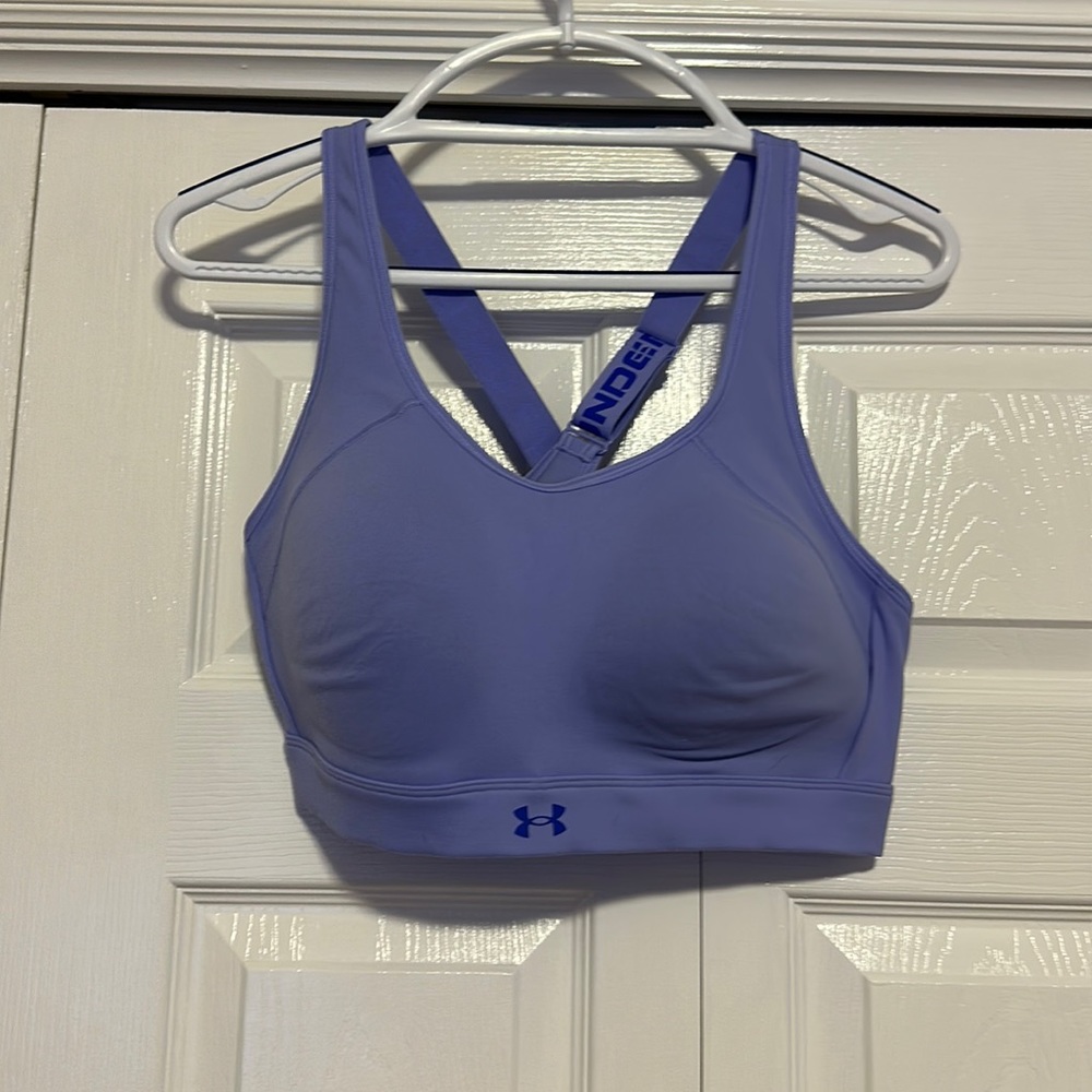Under Armour Sports Bra XL Periwinkle Racerback Workout Top